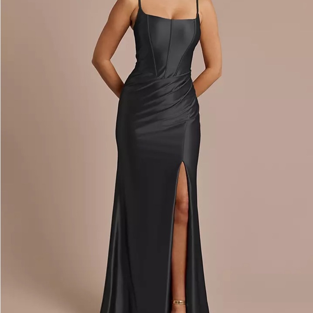 David’s Bridal Satin black dress